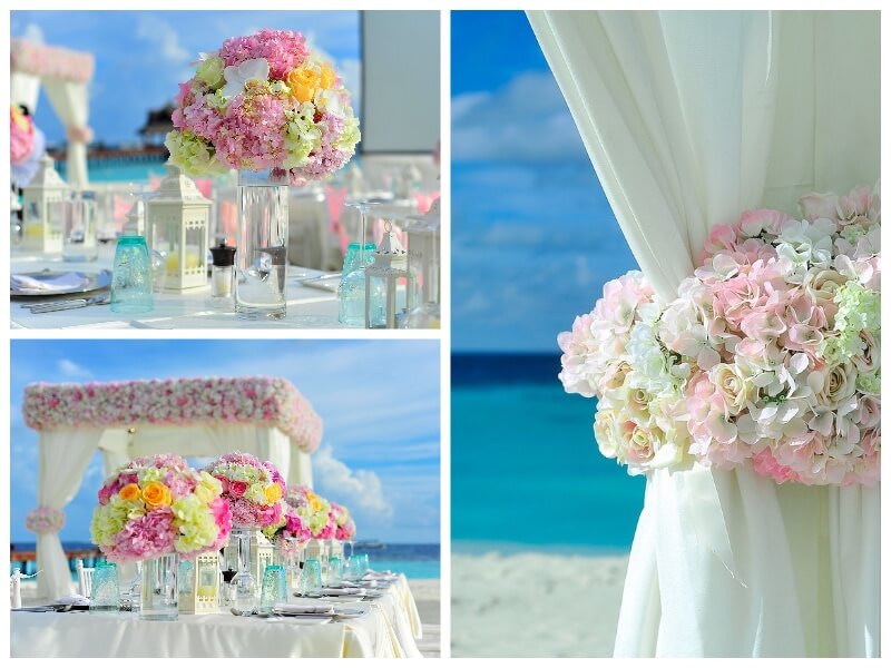 flores para una boda de inspiración marinera