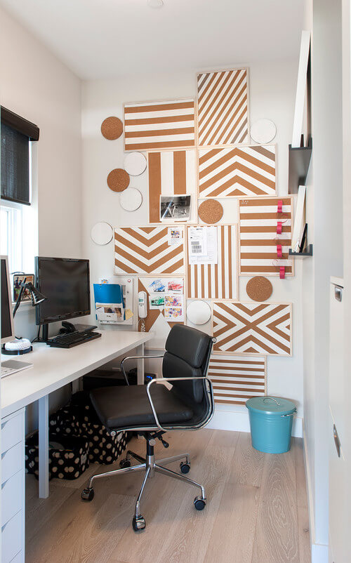 decorar la pared con tableros de corcho
