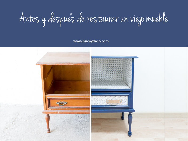 antes y después de restaurar un viejo mueble