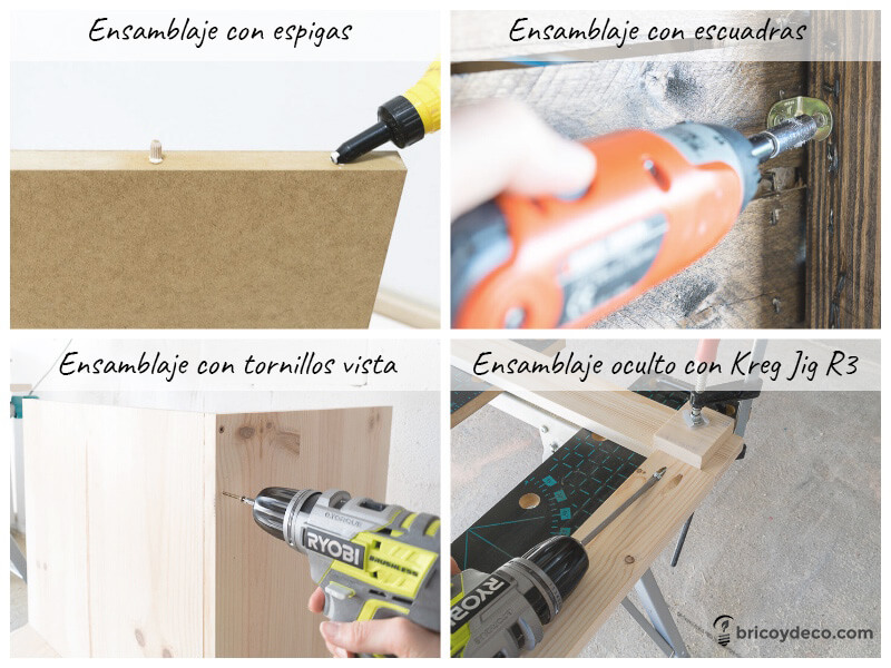 opciones para ensamblar muebles 