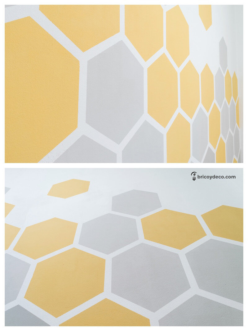 pintar una pared con hexágonos