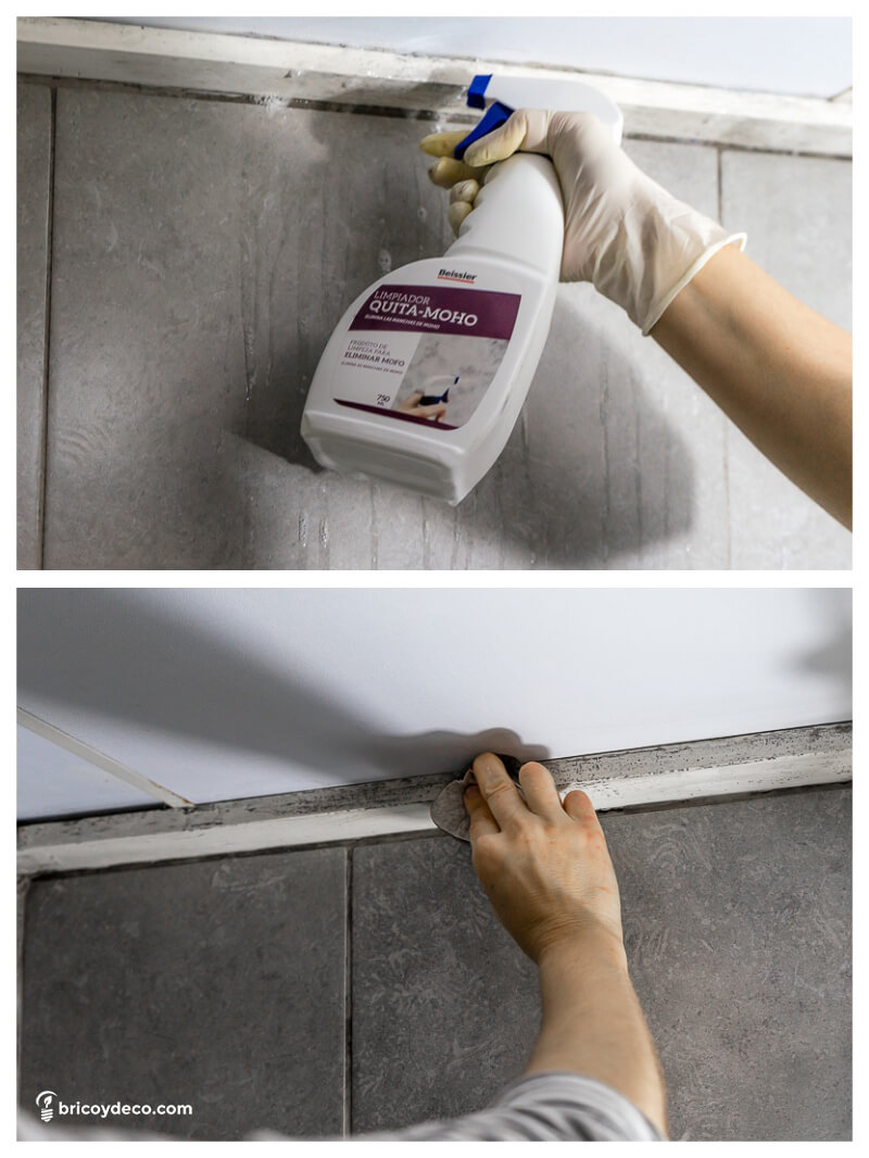 eliminar el moho de la ducha