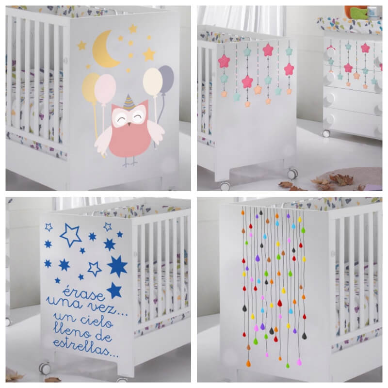 decorar la cuna con vinilos infantiles