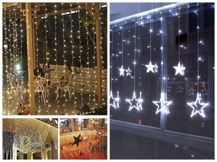 decorar las ventanas con luces de Navidad