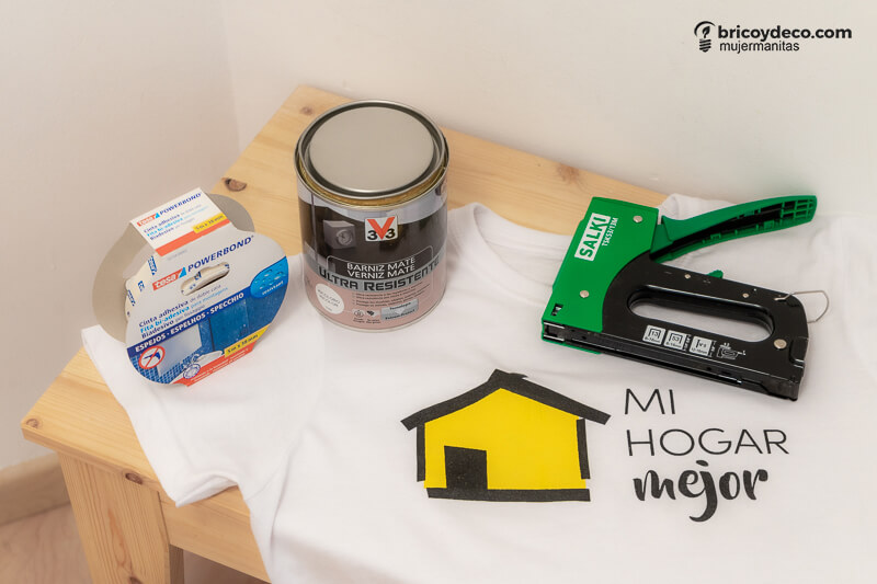 materiales para instalar un espejo sin taladrar con un marco de madera y metal