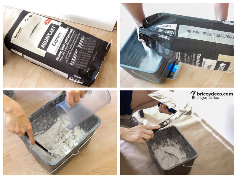 preparar Aguaplast Express para masillar la pared