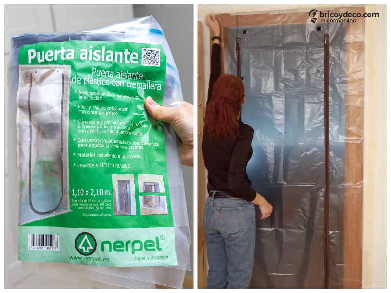 puerta aislante con cremallera y reutilizable