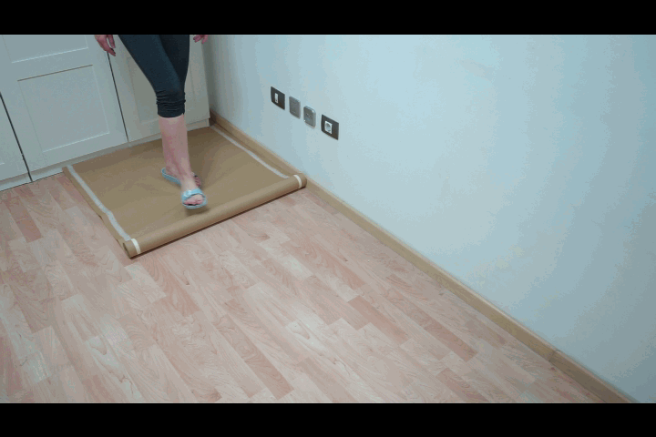 proteger el suelo con papel doble encintado