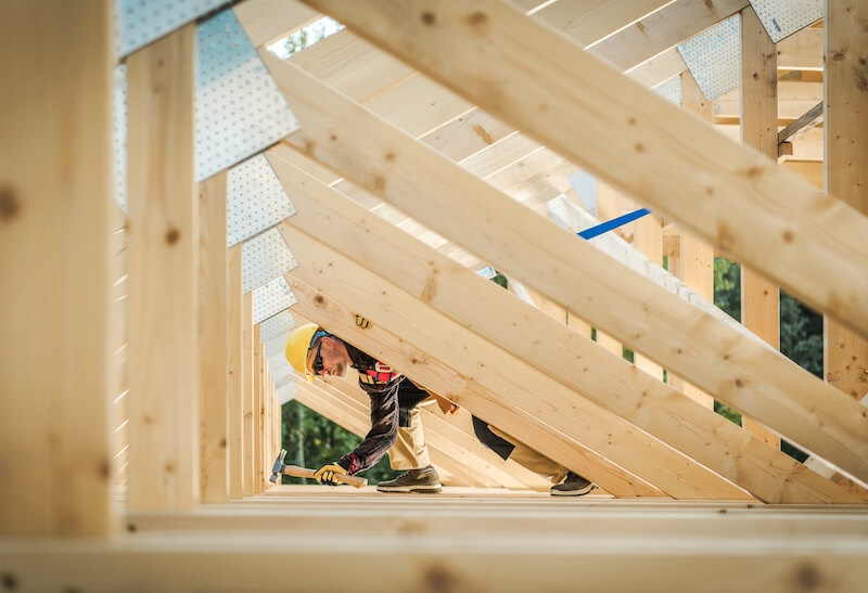 estructura de una casa de madera