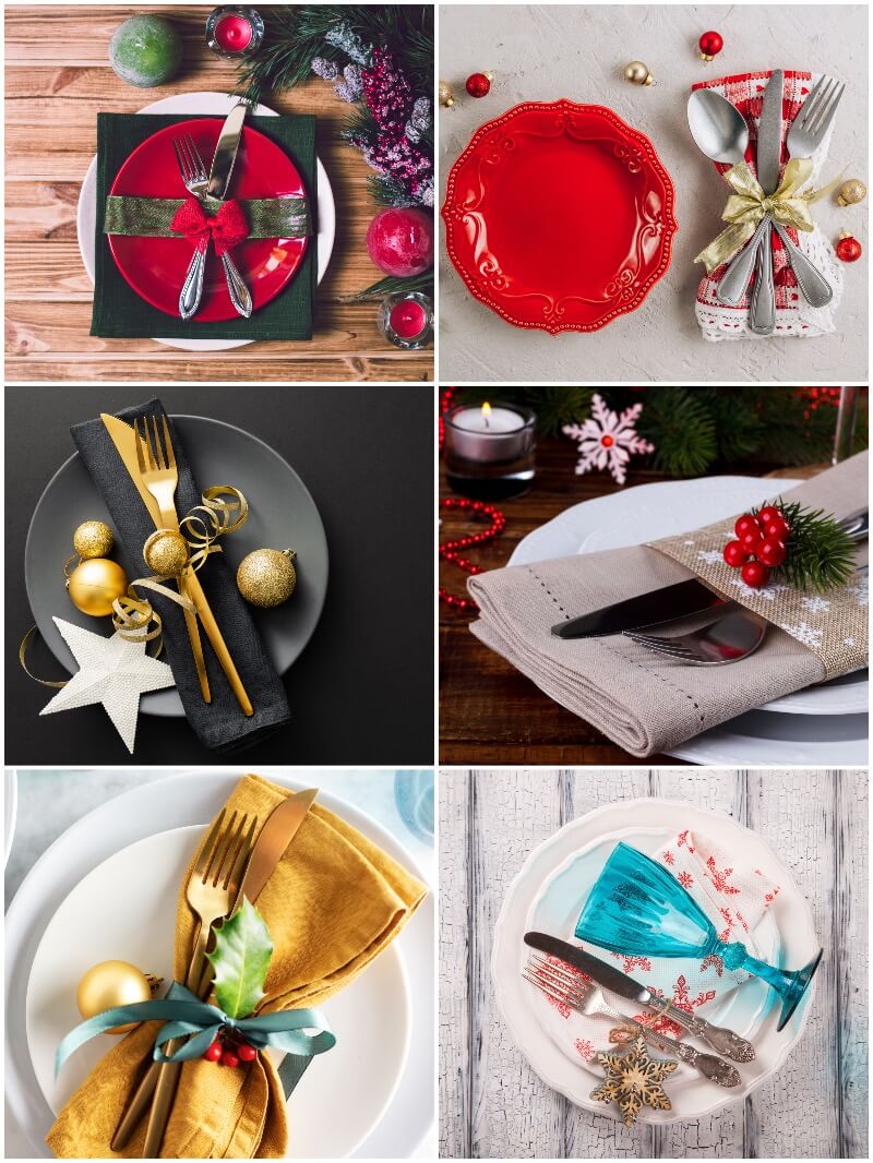 decorar la mesa en Navidad