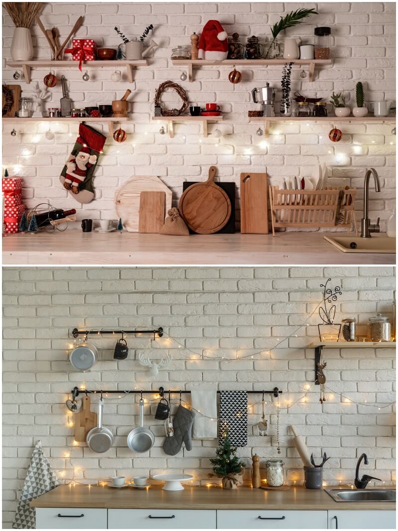 adornar la cocina en Navidad