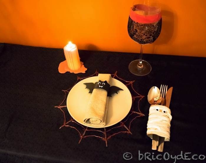 decorar la mesa en Halloween