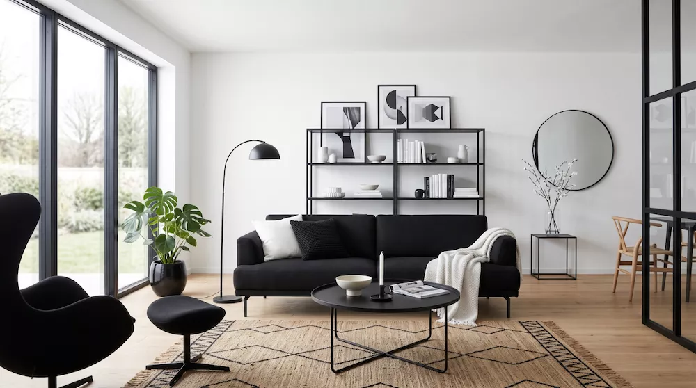 combinación de color blanco y negro en decoración