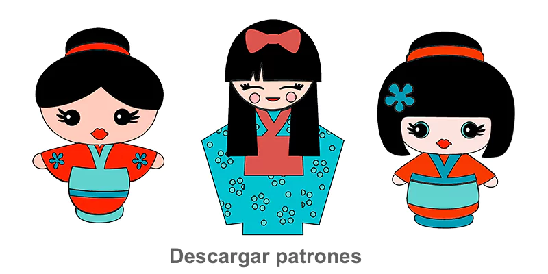 patrones kokeshi