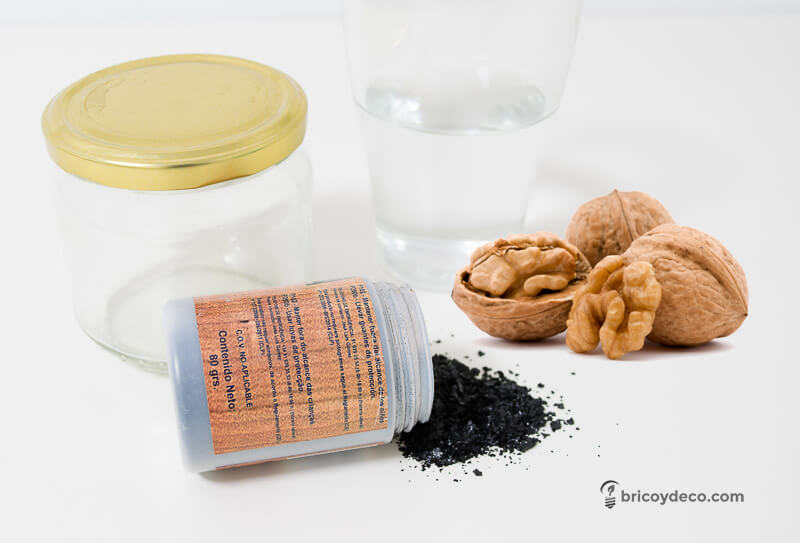 materiales para hacer tinte con nogalina y teñir la madera