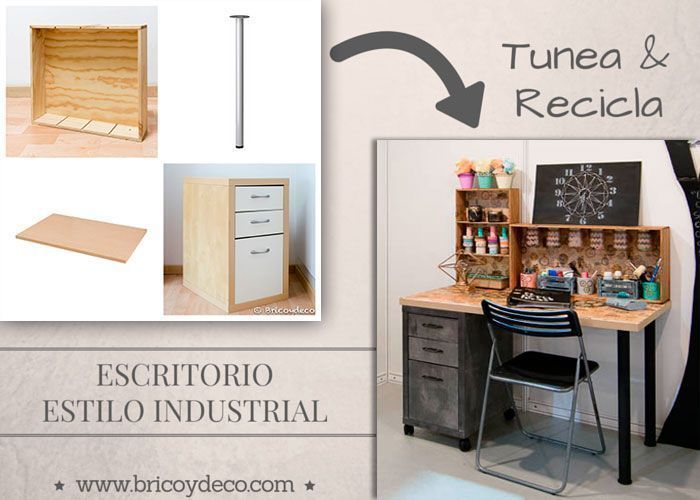 escritorio estilo industrial DIY