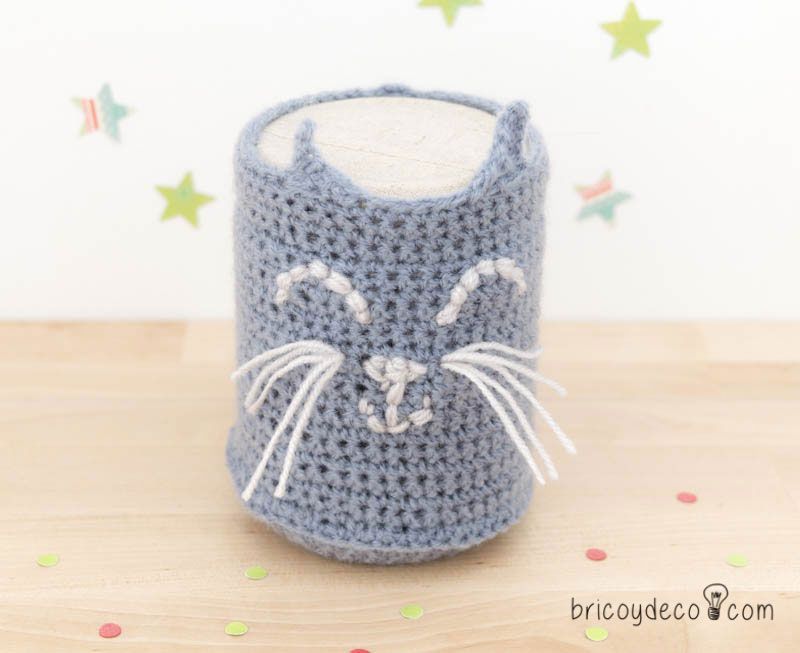 funda de crochet para tarros de vidrio