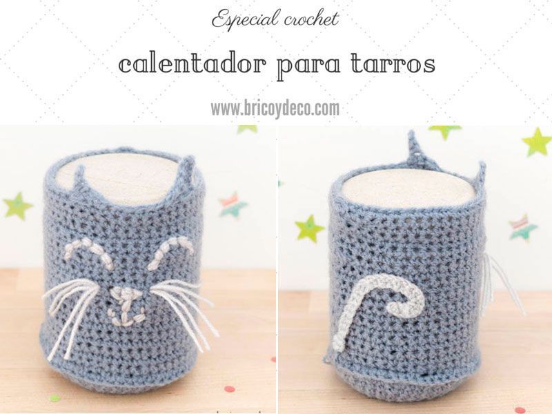 calentador para tarros de crochet