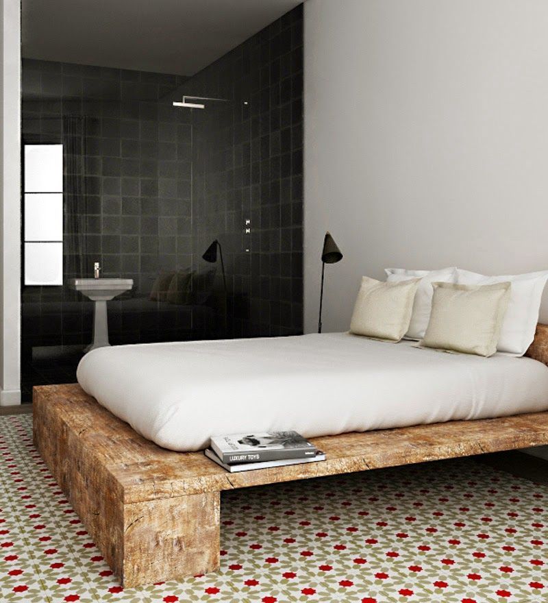 decorar con baldosas hidráulicas en el dormitorio