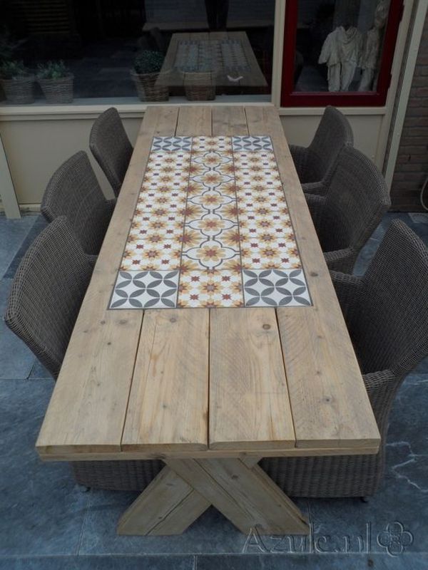 decorar muebles con baldosas hidráulicas