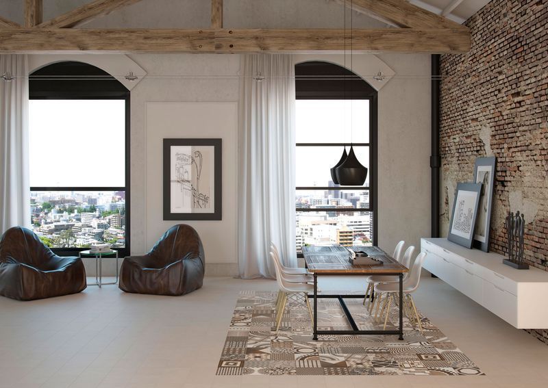 decorar con baldosas hidráulicas el salón