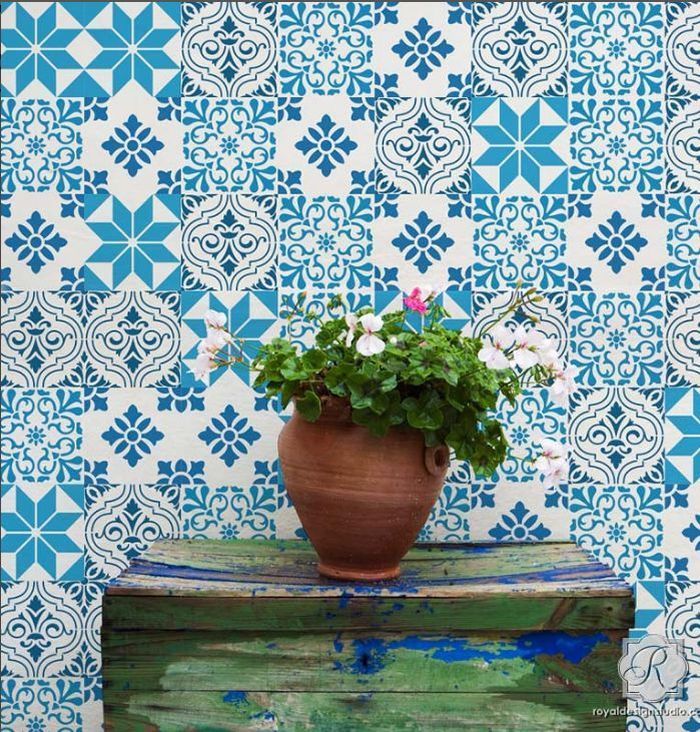 decorar con baldosas hidráulicas la terraza