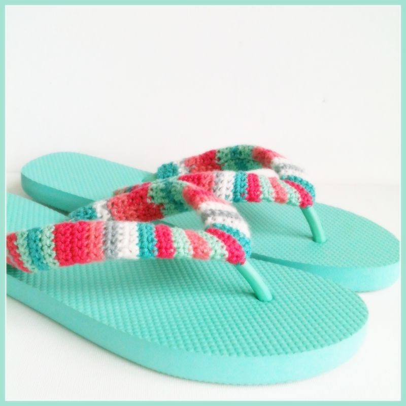 Personalizar las chanclas con crochet