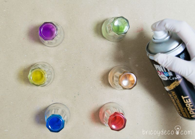 imprimar y reciclar vidrio con pintura en spray