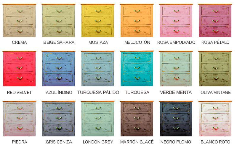 gama de colores de Chalk Paint Spray Pinty Plus