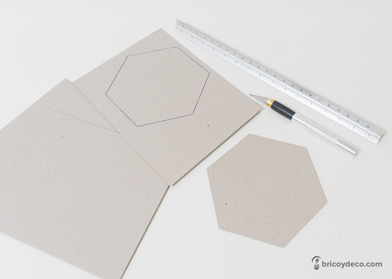 hexágonos de cartón para forrar con vinilo