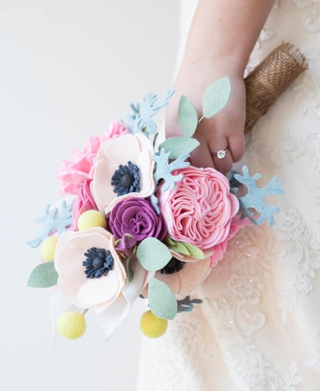 ramos de novia de fieltro