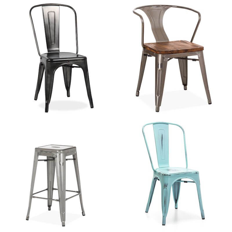 Silla Tolix A, silla Tolix A56 y taburete H de Xavier Pauchard