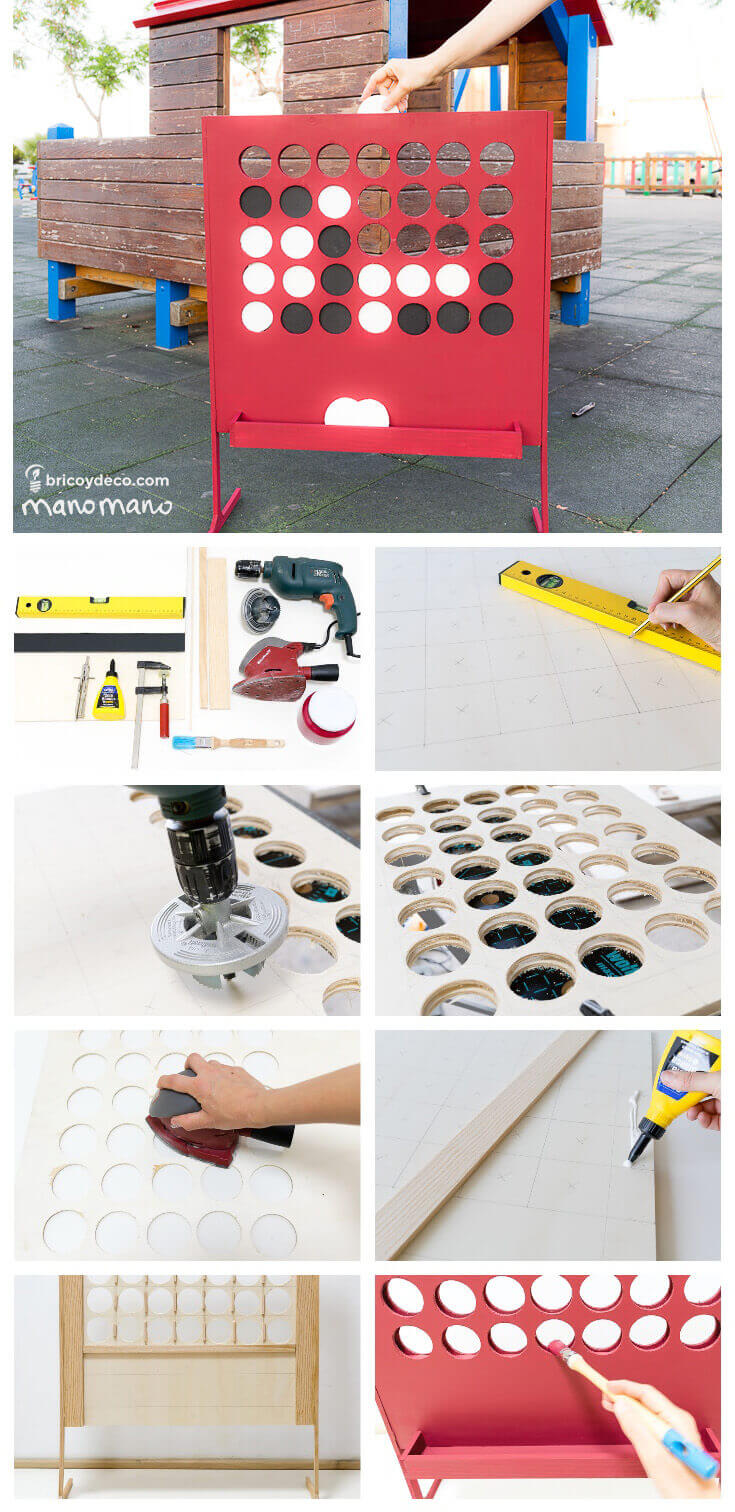 juguetes DIY: paso a paso 4 en raya gigante