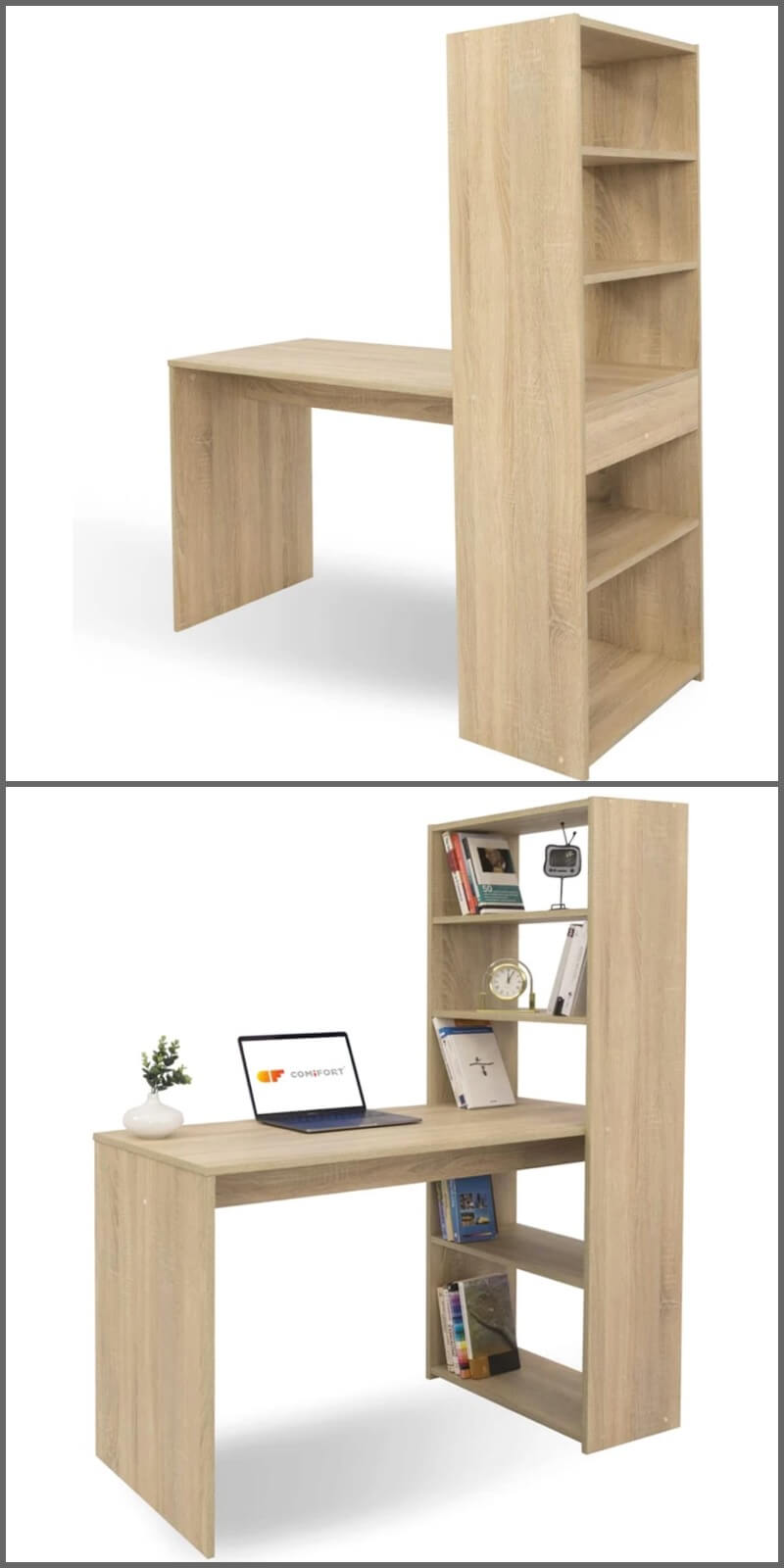 librería con escritorio integrado