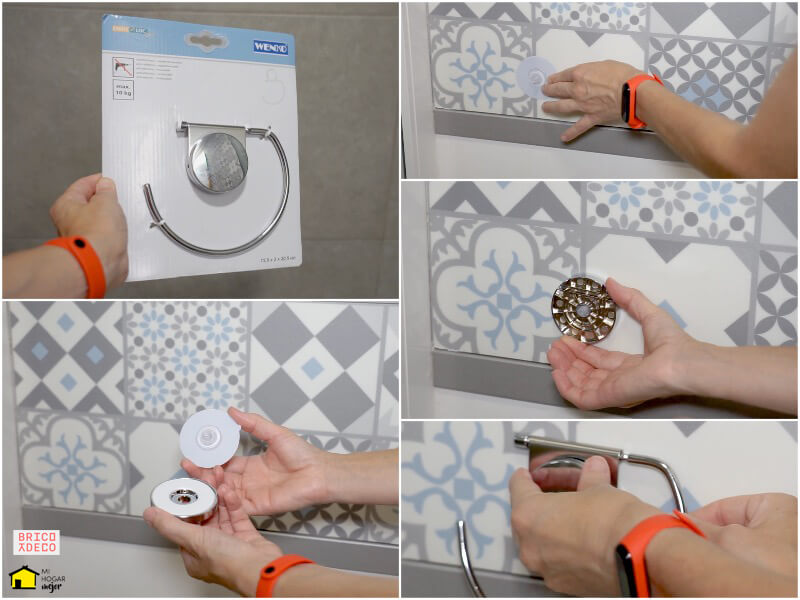 instalar accesorios de baño sin perforar
