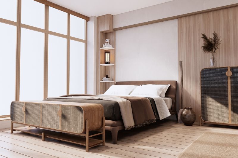 dormitorio estilo japandi