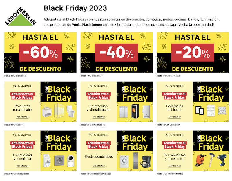 Black Friday decoracion en Leroy Merlin