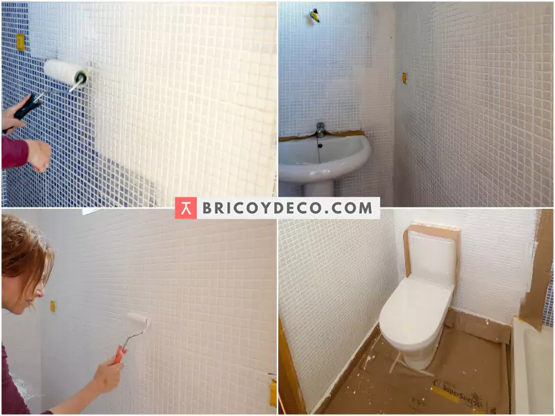 pintar los azulejos para reformar el baño sin obras
