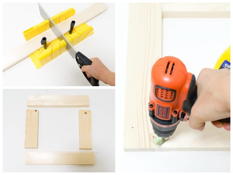 jardín vertical con marco de madera DIY