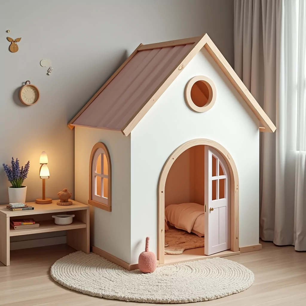 decorar una habitación infantil con una casita de juegos