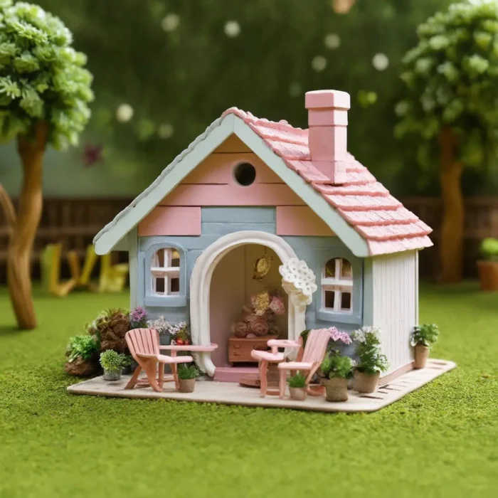 casita en miniatura de plástico