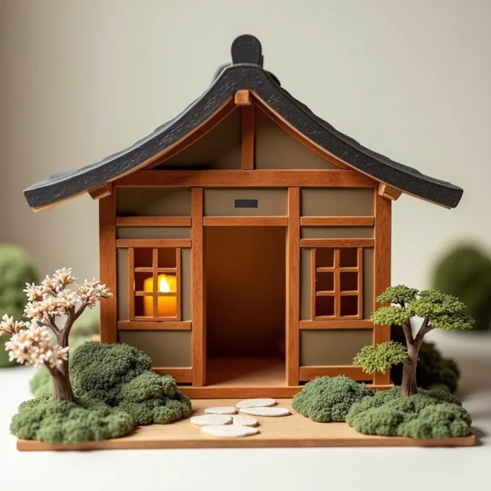 casita en miniatura estilo zen