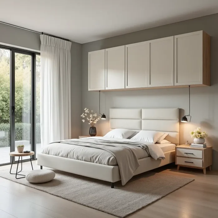 mezclar materiales sintéticos y naturales en el dormitorio