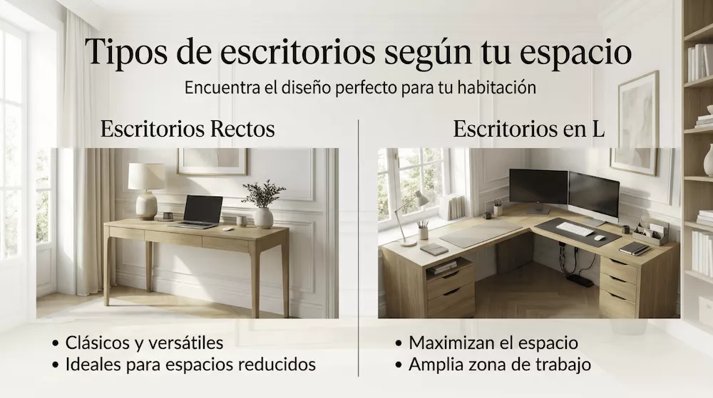 tipos de escritorio según el tamaño de tu habitación